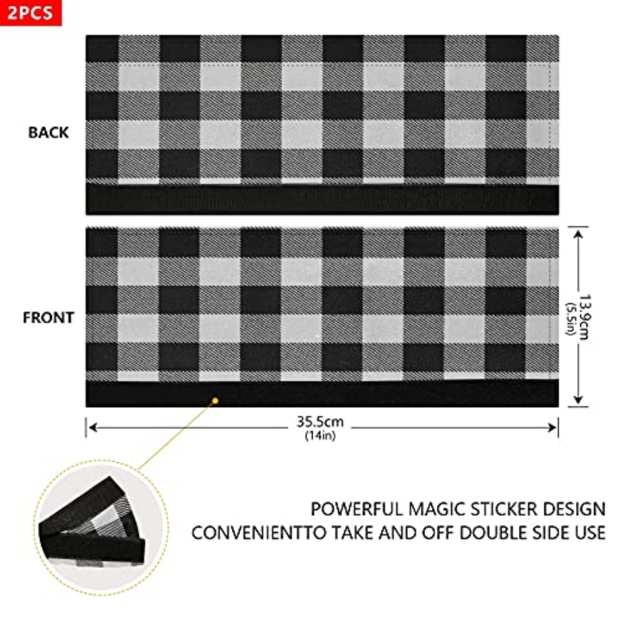 2Pcs White Black Buffalo Plaid - огляд і ціна Kitchen Appliances White