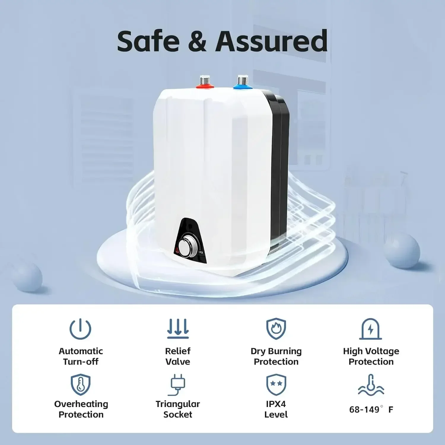 110V 1500W Instant Mini Hot Wa - огляд і ціна Kitchen Appliances White