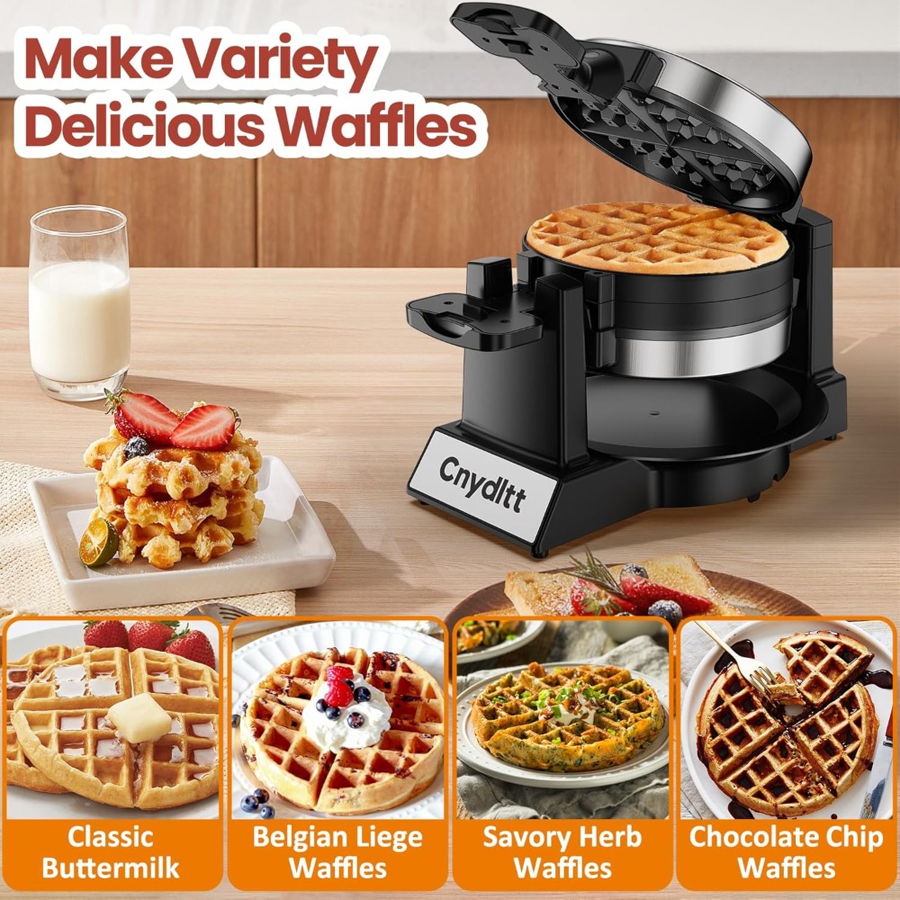 1400W Rotating Belgian Waffle  - огляд і ціна Waffle Iron Belgian