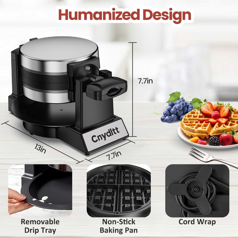 1400W Rotating Belgian Waffle  - огляд і ціна Waffle Iron Belgian