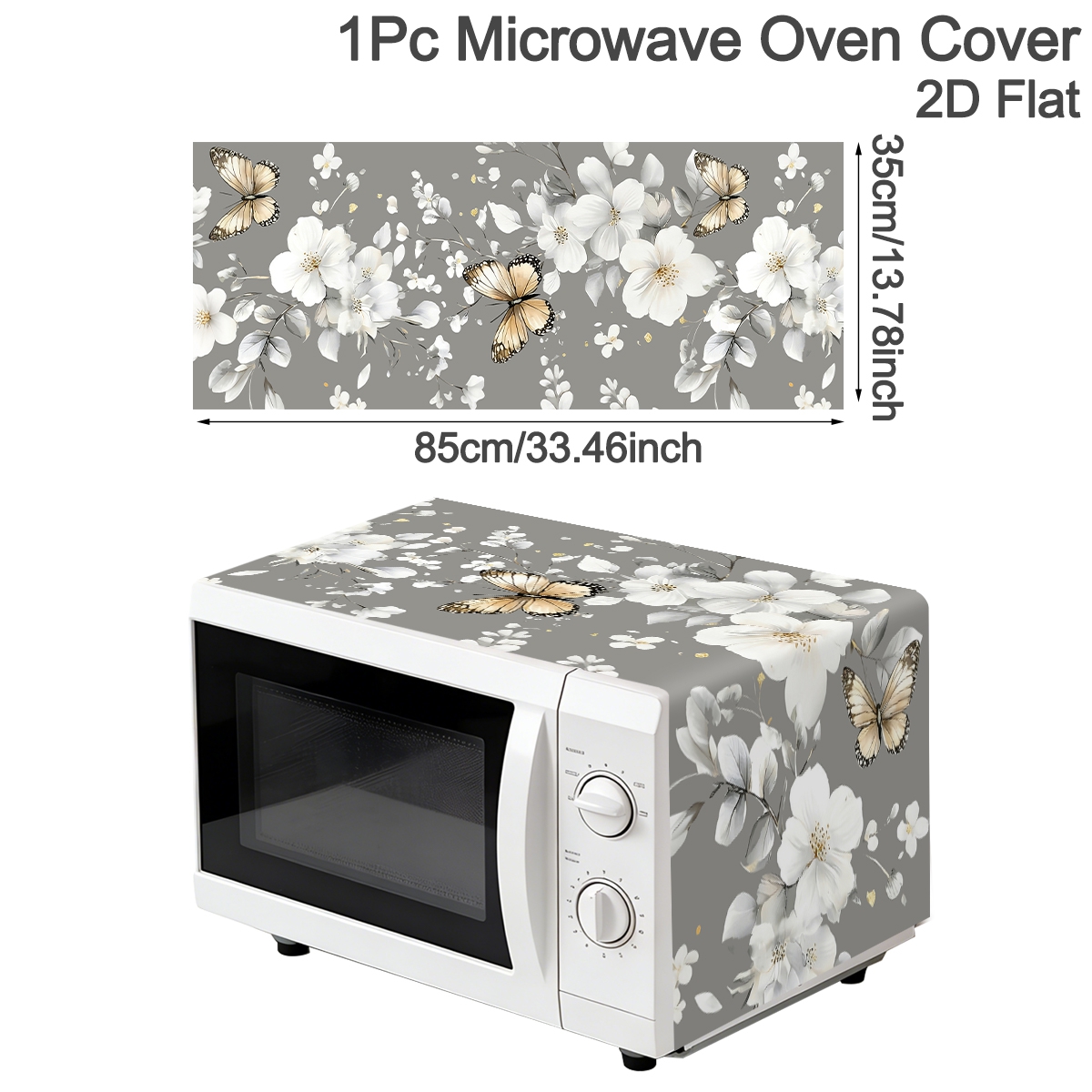 1pc  White Flower Microwave Du - огляд і ціна Kitchen Appliances White
