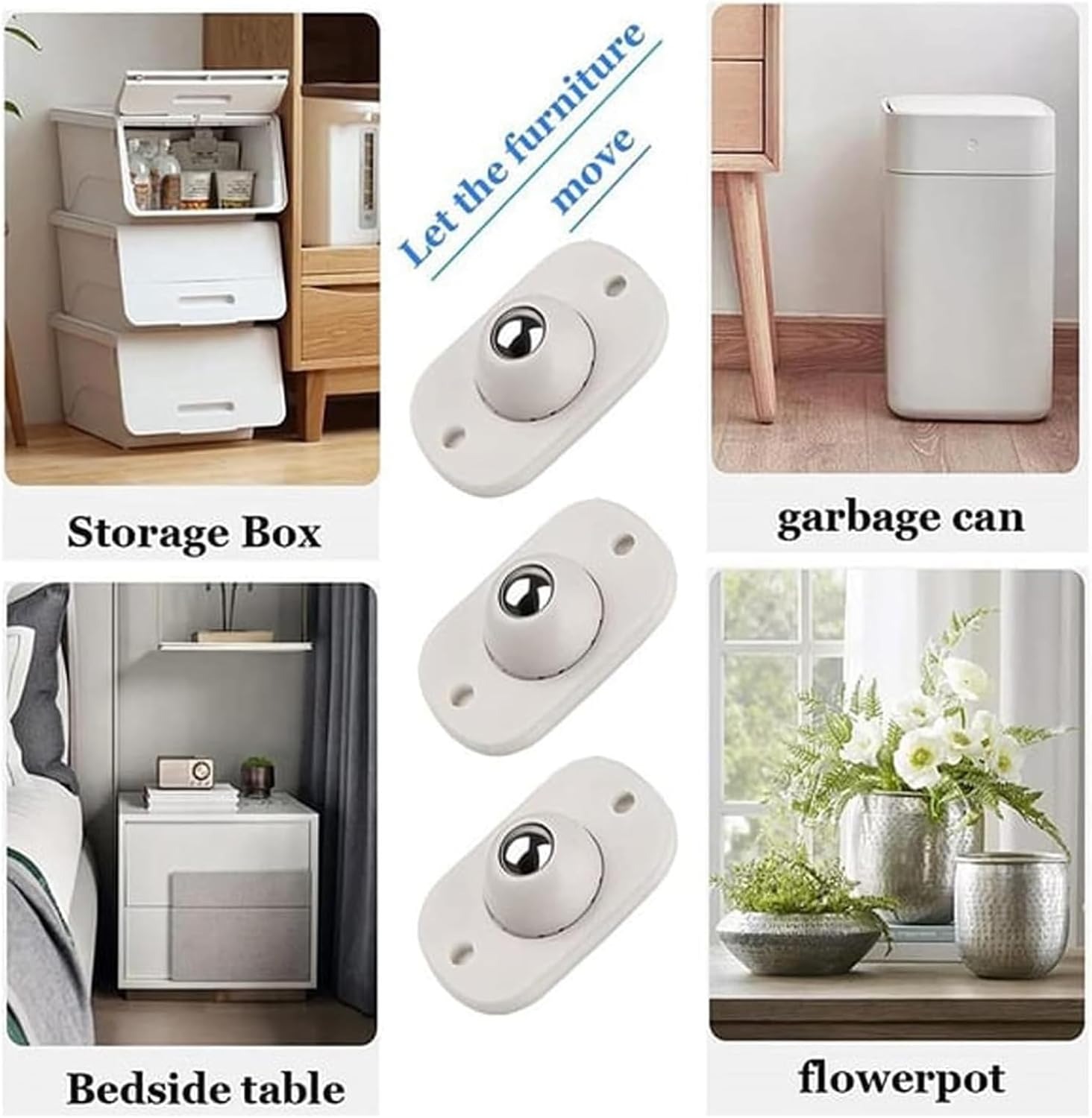 8 Pcs Self Adhesive Caster Whe - огляд і ціна Kitchen Appliances White