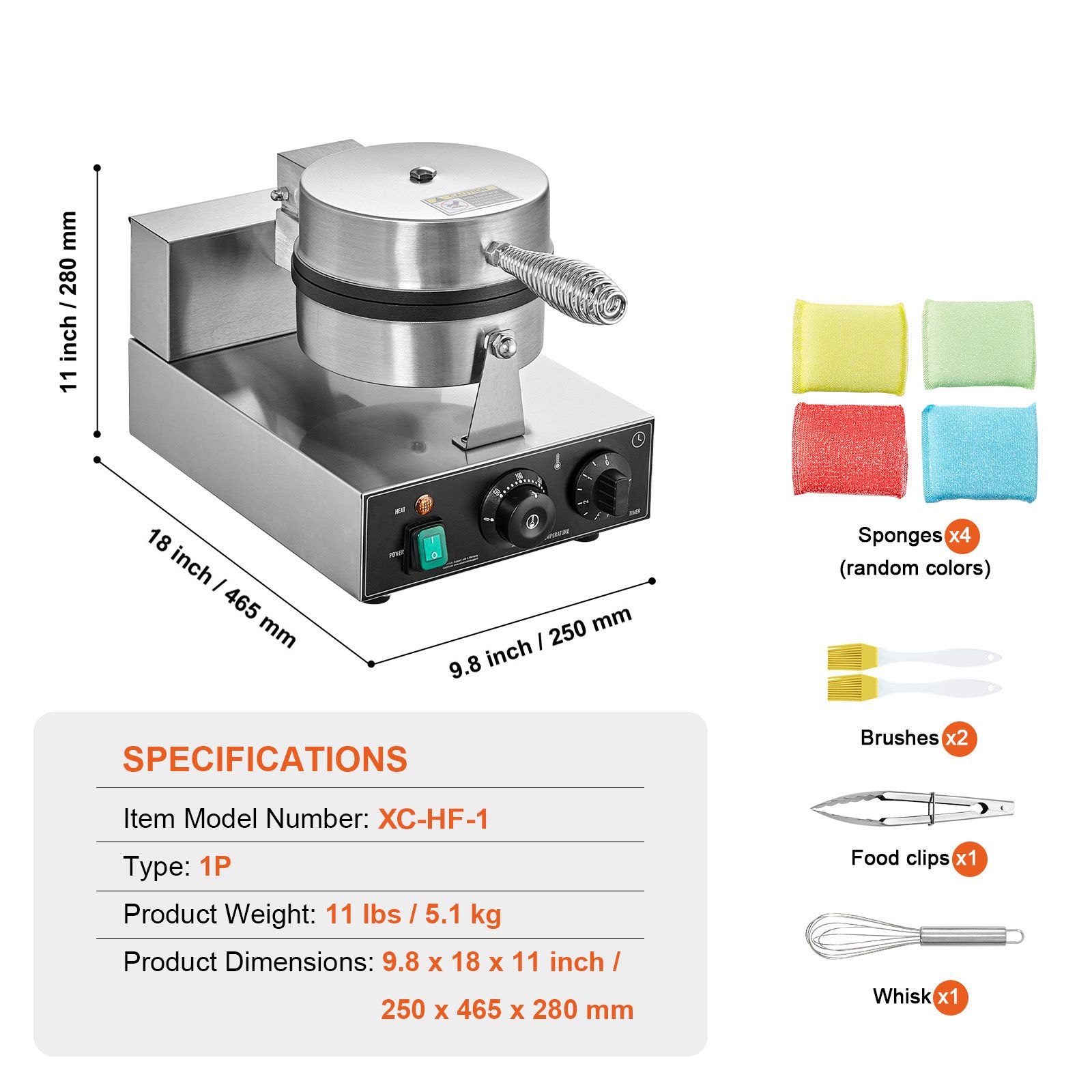 Commercial Waffle Maker, 1230W - огляд і ціна Waffle Iron Belgian