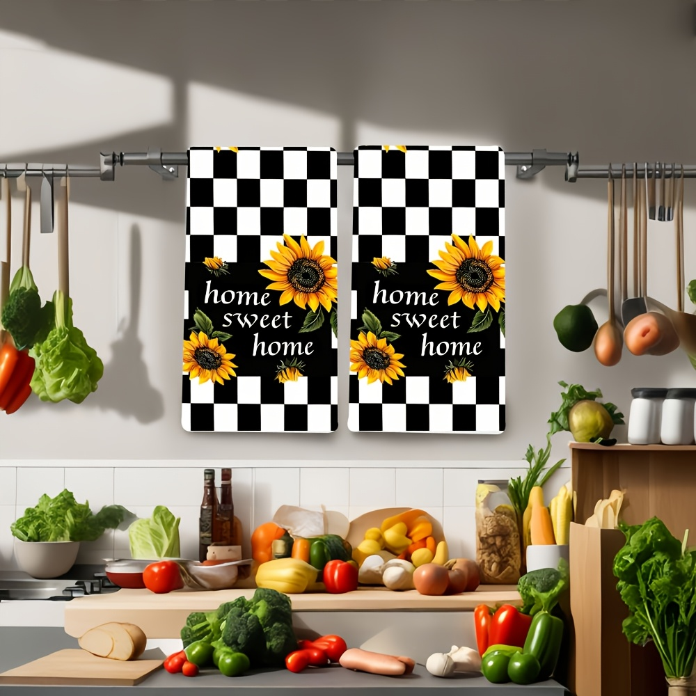 2-Pack Black and White Plaid S - огляд і ціна Kitchen Appliances White