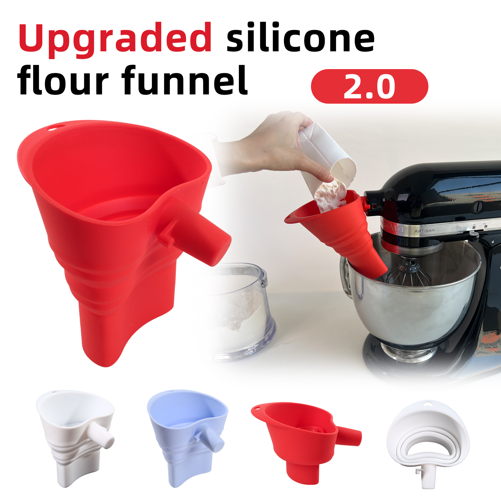 1/3pcs mix Silicone Flour Funn - огляд і ціна Kitchen Appliances Germany