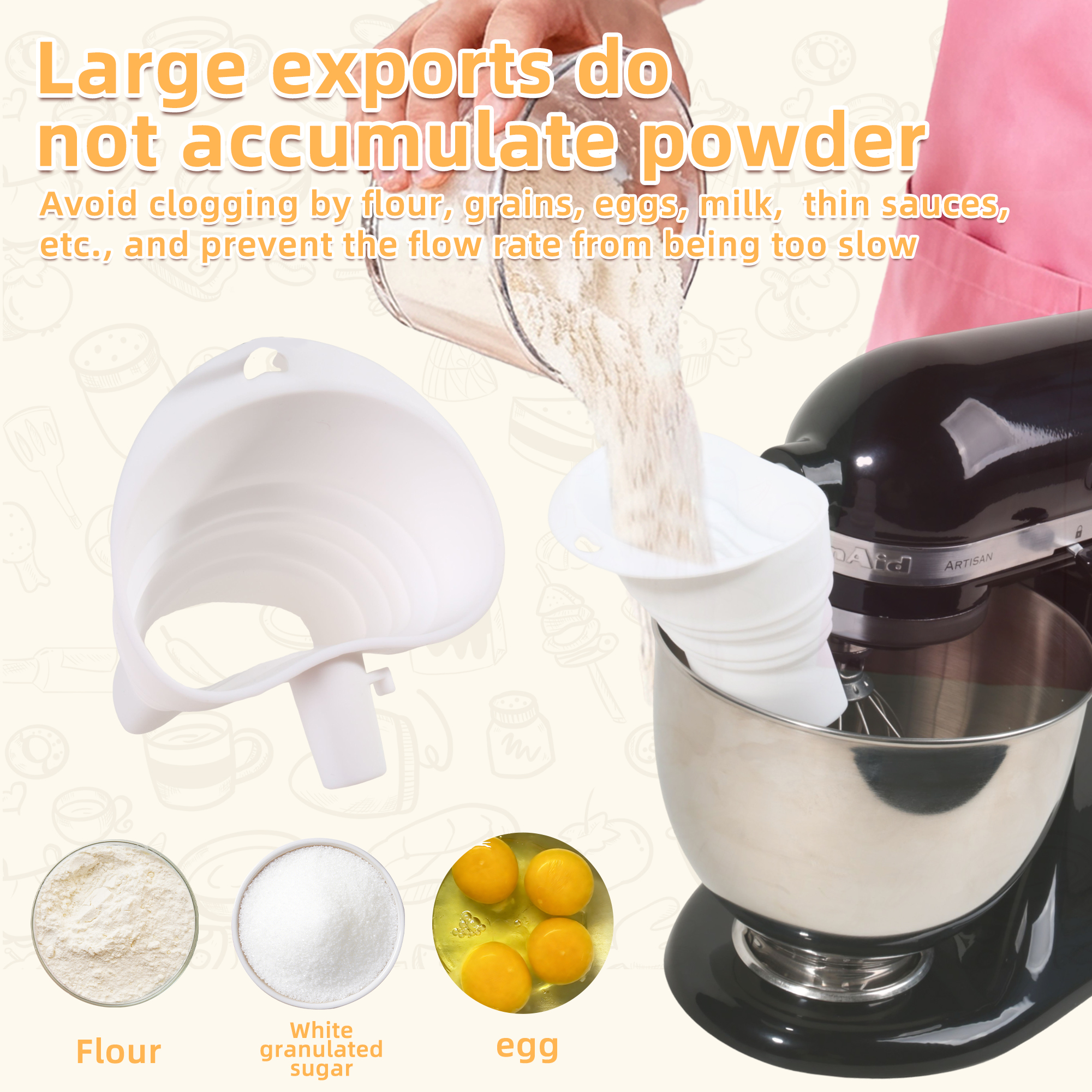 1/3pcs mix Silicone Flour Funn - огляд і ціна Kitchen Appliances Germany